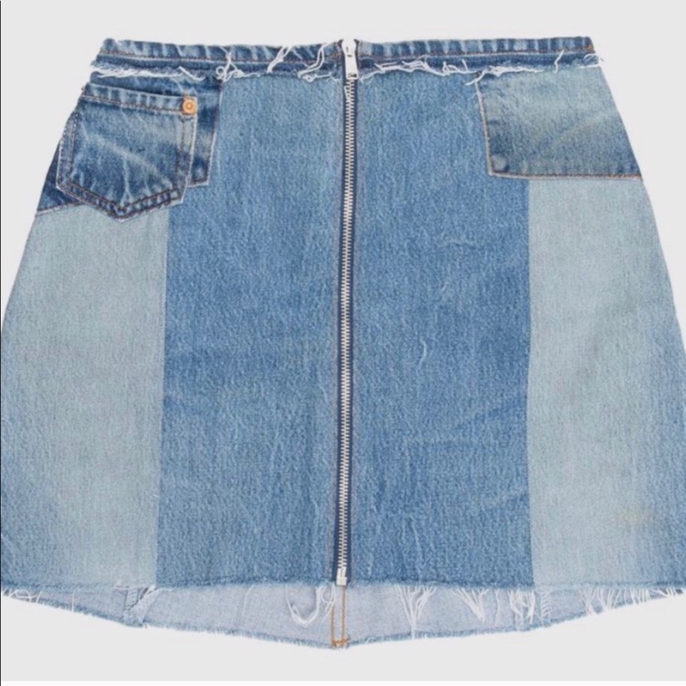 Re/Done Front Zip Mini Skirt